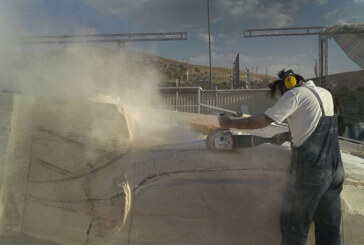 تراش فرزاد دشتی زاده بر سنگ در سمپوزیوم تبریز